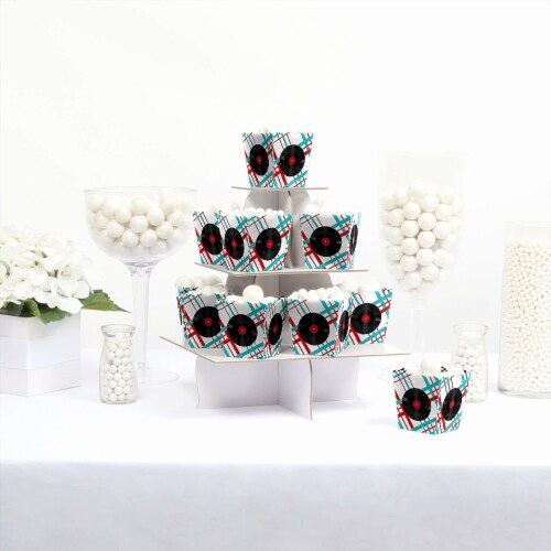 Big Dot of Happiness 50's Sock Hop Mini Favor 1950s Rock N Roll Party Treat Candy Boxes 12 Ct Perspective: back