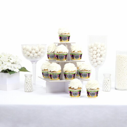 Big Dot of Happiness 70's Disco - 1970's Disco Fever Party Decor - Cupcake Wrappers 12 Ct Perspective: back