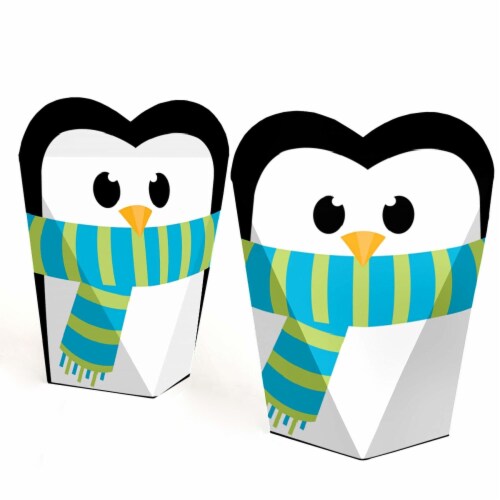 Big Dot of Happiness Holly Jolly Penguin Christmas Party Gift Heart Shaped Favor Boxes 12 Ct Perspective: back