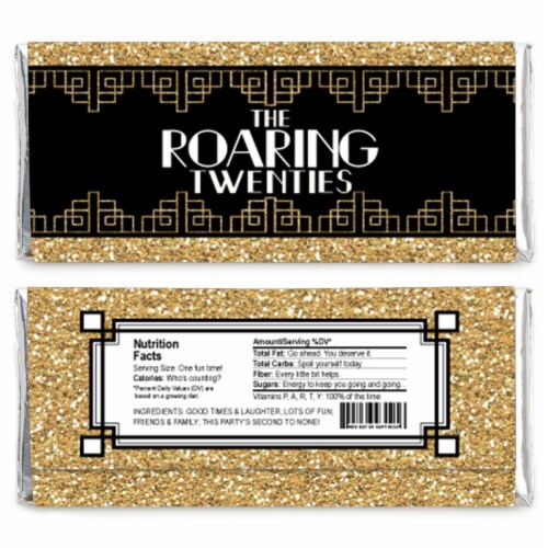 Big Dot of Happiness Roaring 20's - Candy Bar Wrapper 1920s Art Deco Jazz Party Favors 24 Ct Perspective: back