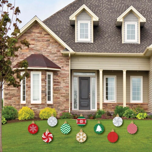 Big Dot of Happiness Ornaments Lawn Decorations Outdoor Holiday & Christmas Yard Decor 10 Pc Perspective: back