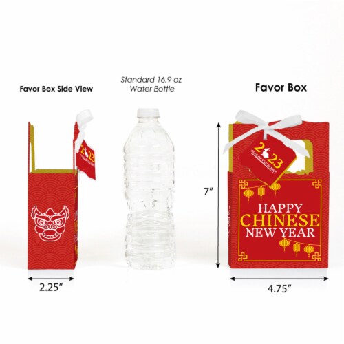 Big Dot of Happiness Chinese New Year - 2023 Year of The Rabbit Party Gift Boxes - 12 Count Perspective: back