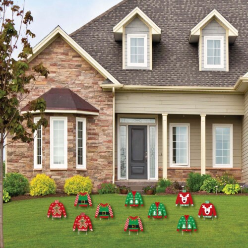 Big Dot of Happiness Ugly Sweater - Sweater Lawn Outdoor Holiday & Christmas Yard Decor 10 Pc Perspective: back