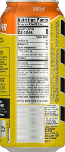 C4 Tropical Blast Carbonated Energy Drink Can Perspective: back