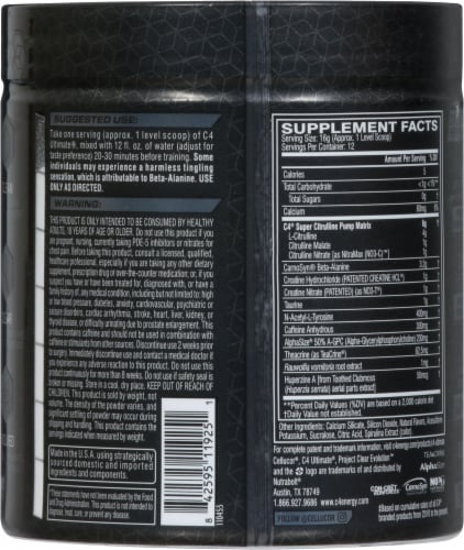 C4 Ultimate® Icy Blue Razz Pre-Workout Dietary Supplement Perspective: back