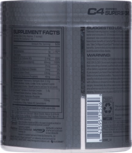 C4 Ripped Super Sport™ Arctic Snow Cone Pre Workout Supplement Perspective: back