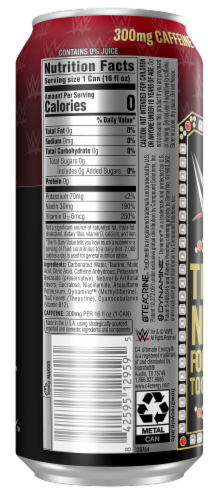 C4 Ultimate Energy® WWE® Berry Powerbomb Energy Drink Can Perspective: back