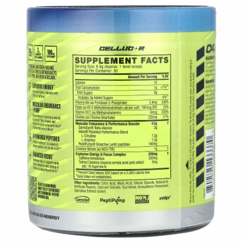 C4® Original Icy Blue Razz Pre-Workout Powder Perspective: back