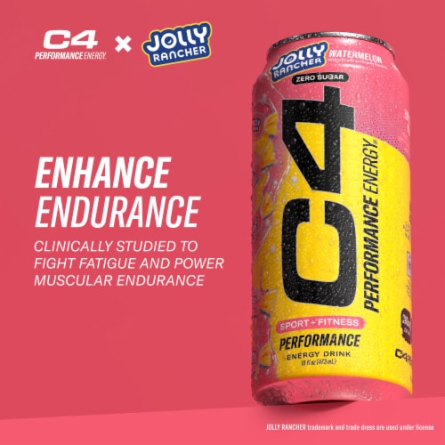 C4 Performance Jolly Watermelon Energy Drink Can Perspective: back