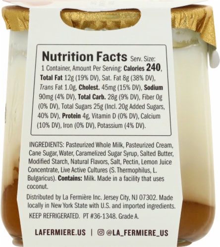 La Fermiere Salted Caramel Whole Milk Yogurt Perspective: back