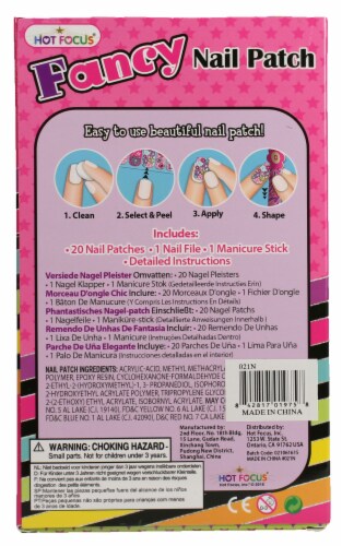 Fancy Nail Patches, Nail File, and Manicure Stick - Stars Perspective: back
