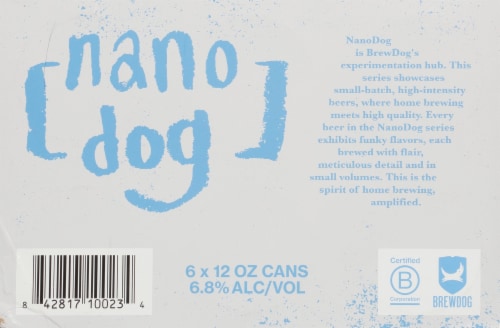 BrewDog Nano Dog New Zealand Style IPA Beer Perspective: back