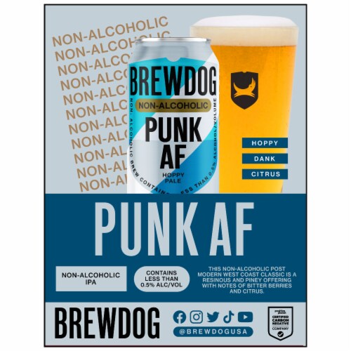BrewDog Punk AF Non-Alcoholic Craft Beer Perspective: back