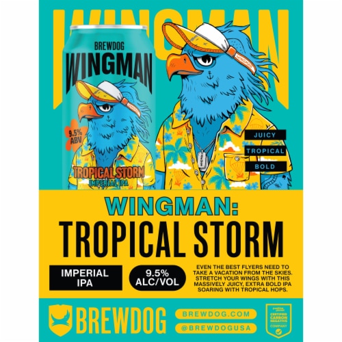 BrewDog Wingman Tropical Storm Imperial IPA Craft Beer Perspective: back