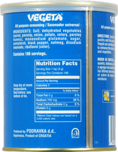Podravka® Vegeta® Gourmet All Purpose Seasoning Perspective: back