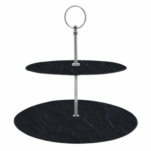 Nutrichef PKCKSTD10 2-Tier Cake Stand Tower Tray Perspective: back