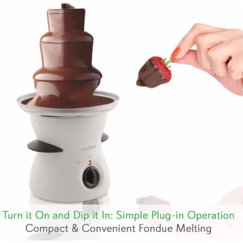 NutriChef 16oz 3 Tier Electric Countertop Fondue Maker Fountain Chocolate Melter Perspective: back