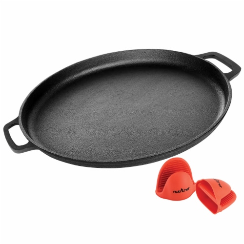 Nutrichef NCCIPD 14 in. Cast Iron Pizza & Baking Pan Perspective: back