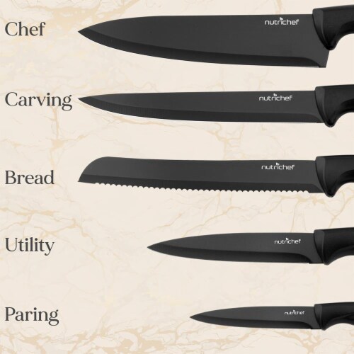 Home Hero - Kitchen Knives - Chef Knife Set - Stainless Steel Kitchen Knife  Set - 7 Pcs, Black 