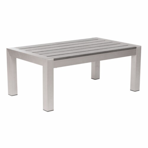Zuo Cosmopolitan Outdoor Coffee Table in Gray Perspective: back