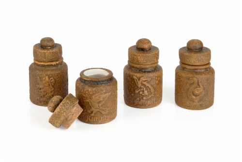 Harry Potter Hogwarts Houses 1.45-Oz Ceramic Storage Jars - Set of 4 Perspective: back
