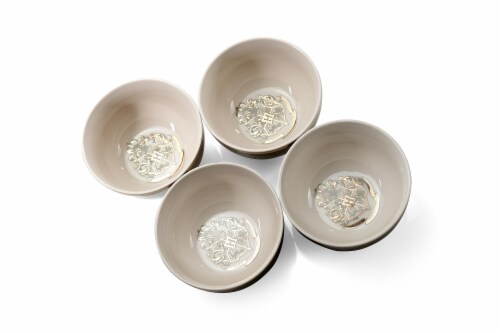 Harry Potter Hogwarts Emblem White & Grey Ceramic Bowl Collection | Set of 4 Perspective: back