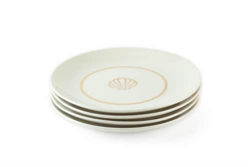 Disney The Little Mermaid Scallop Porcelain 7" Salad / Dessert Plate | Set of 4 Perspective: back