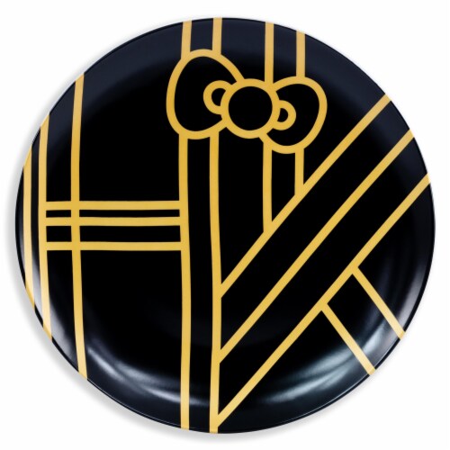 Hello Kitty Panache Black & Gold 4 Piece Dinner Plate Set Perspective: back