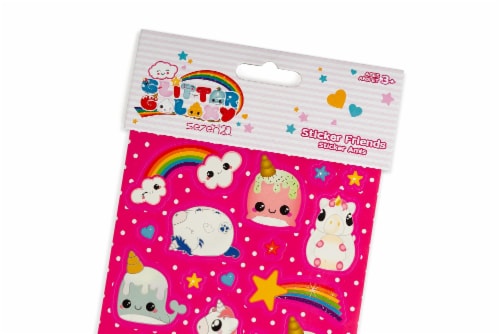 Glitter Galaxy Sticker Friends Sheet Wave 2 Perspective: back