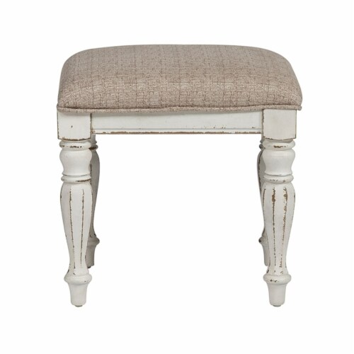 Magnolia Manor White Vanity Stool Perspective: back
