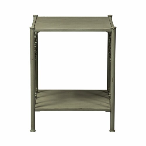 Vintage Series Metal Open Night Stand - Green Perspective: back