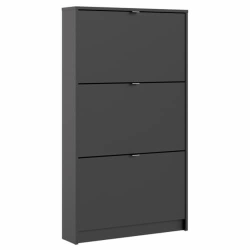 Tvilum Bright 3 Drawer Shoe Cabinet in Black Matte with 1 Layer Perspective: back