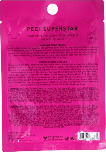 Holler and Glow™ Pedi Supuerstar Peeling Glycolic Foot Masks Perspective: back