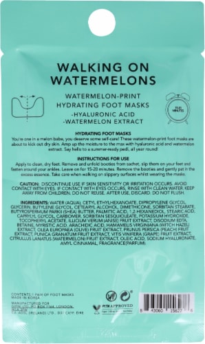 Holler And Glow™ Walking On Watermelons Hydrating Printed Foot Mask Perspective: back