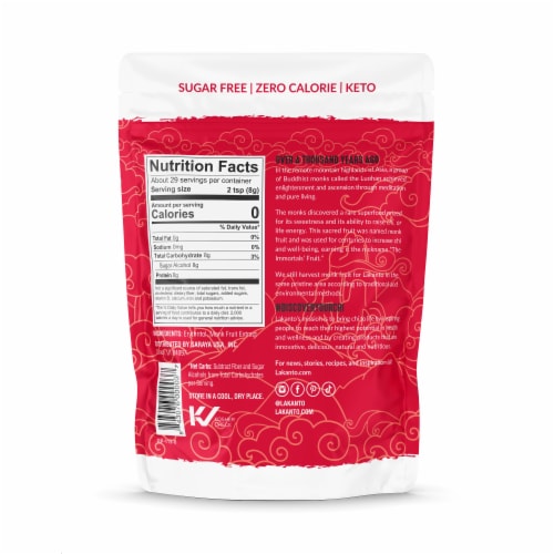 Lakanto Golden Monkfruit Sweetener Perspective: back