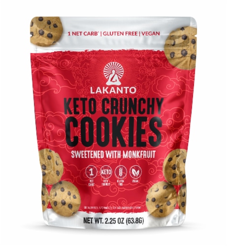 Lakanto Sugar Free Mini Chocolate Chip Cookies - Sweetened with Monk Fruit (Pack of 6) Perspective: back