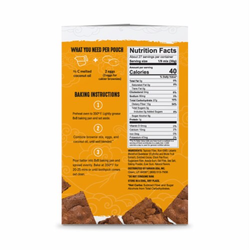 Lakanto Sugar Free Brownie Mix - Sweetened with Monk Fruit (Pack of 3) Perspective: back