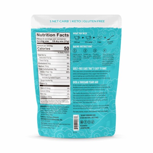 Lakanto Sugar Free Keto Vanilla Cake Mix - Sweetened with Monk Fruit - Vanilla Perspective: back