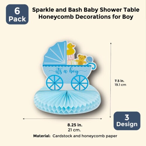 Sparkle And Bash Baby Shower Table Honeycomb Decorations For Boy 6 Pack 3 Designs Pack Kroger