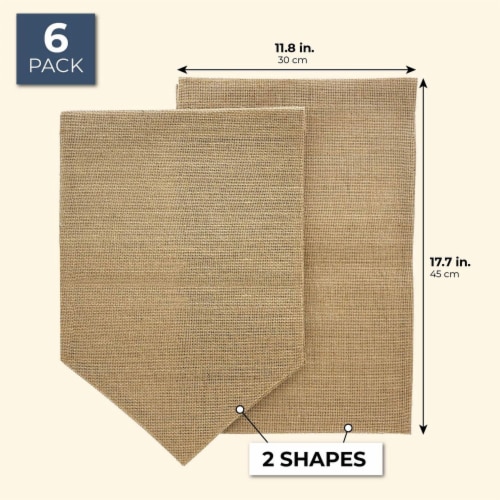 Juvale Blank Burlap Garden Flag (17.7 x 11.8 Inches, 6-Pack) Perspective: back