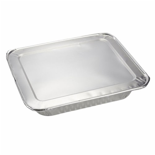 Half Size Aluminum Foil Pans, Deep Disposable Trays (12.7 x 2.2 x 10.2 In, 20 Pack) Perspective: back