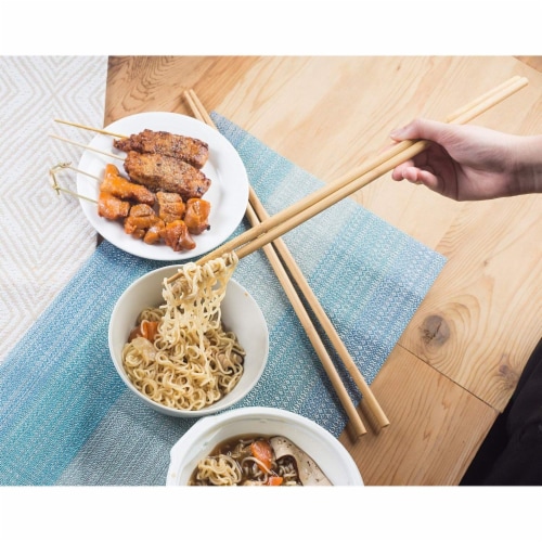 10-Pack Extra Long Cooking Chopsticks, For Cooking, Frying, Natural Bamboo, 16.5 Inches Perspective: back
