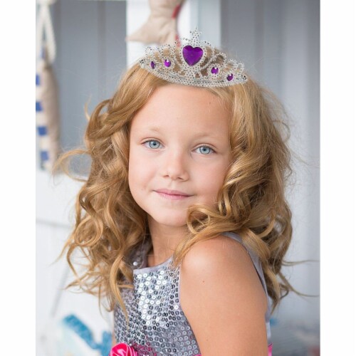 12 Pack Princess Crowns and Tiaras for Kids Costume Birthday Party, Set in 4 Colors Perspective: back