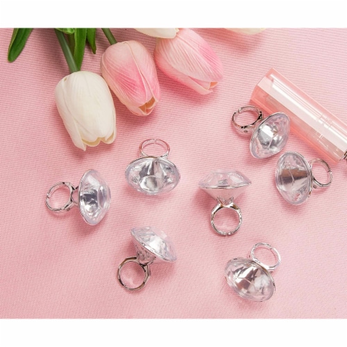 36 Pack Bulk Jumbo Fake Diamond Rings Kids Party Favors for