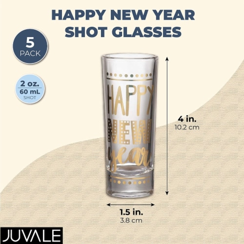 2oz Happy New Year SHOT GLASS 2oz Happy New Year SHOT GLASS