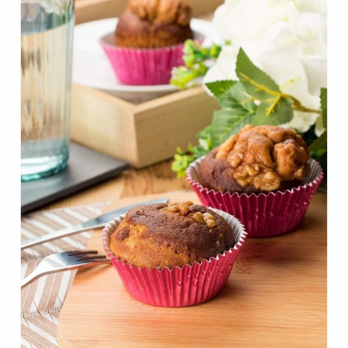 Pink and Gold Foil Cupcake Liners, Muffin Cups for Baking (2.75x1.5 in, 100 Pack)