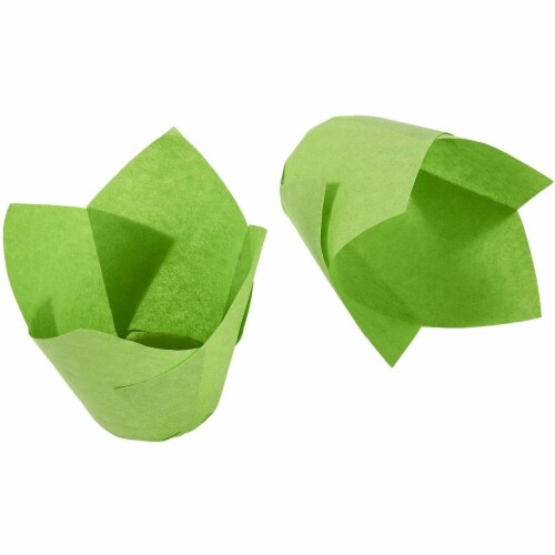 150 Pack Green Cupcake Muffin Baking Liners Wrappers Cups Tulip Shaped