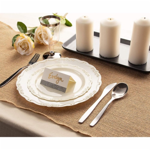 Wedding Dinnerware White Plastic Plates 7.5 x 7.5 In 25 Pack Pack Foods Co