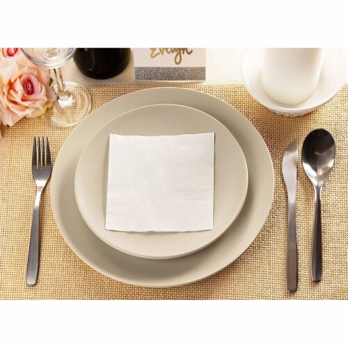 White Cocktail Napkins - 500-Pack Disposable Paper Napkins, 2-Ply ...