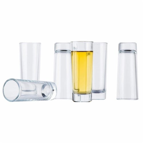 Juvale 24-Pack Clear Shooters Tall Shot Glasses for Parties, Whiskey, Vodka - 2 Ounces Perspective: back